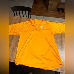Men’s 2XL Steelers Yellow Quarter-Zip Pullover with Logo Reebok